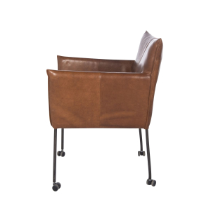 Nr. 52 / Stuhl mit Armteil auf Rollen / in Leder / ab 989 €